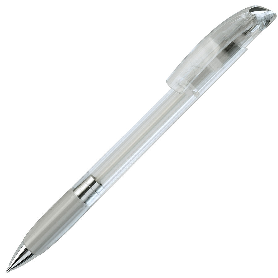 NOVE LX, ручка шариковая с грипом, прозрачный белый/хром, пластик