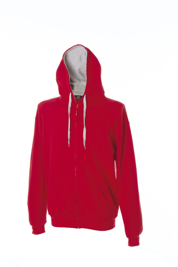 New Kansas Толстовка, с капюшоном, на молнии, красный, размер S