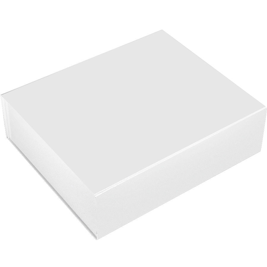 Коробка подарочная складная,  белый, 37х30х11 см,  кашированный картон, тиснение