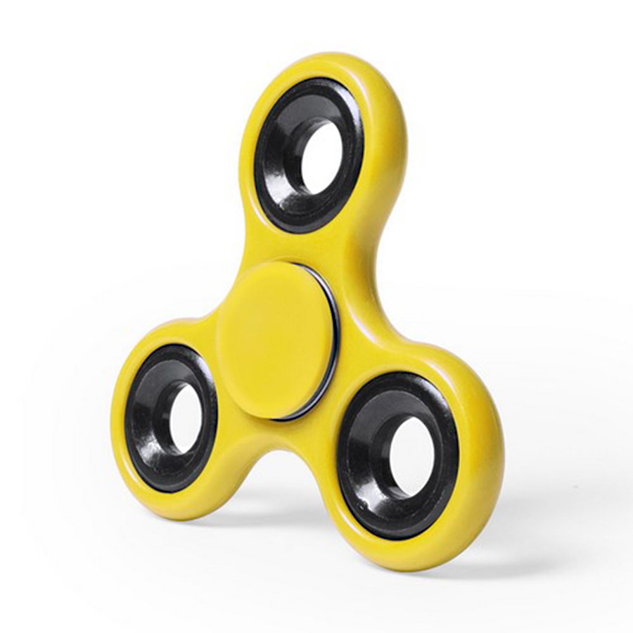 Спиннер Fidget,  платиковый с металлическими элементами, желтый