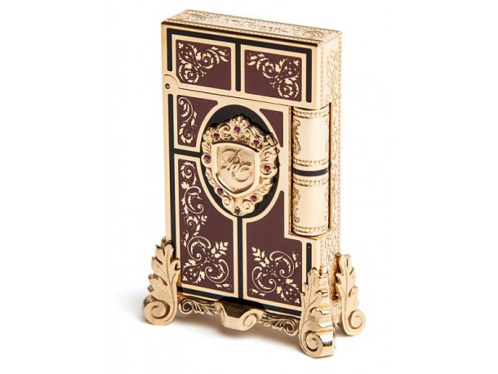 Зажигалка Second Empire Prestige. S.T.Dupont, золотистый/коричневый
