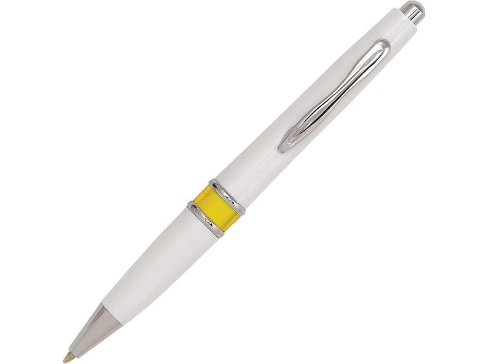 Ручка пластиковая шариковая «Меридиан», белый/желтый