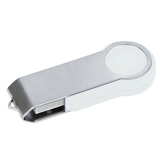 USB flash-карта &quot;Swing&quot; (4Гб),,белая,6х2,3х1см,металл,пластик
