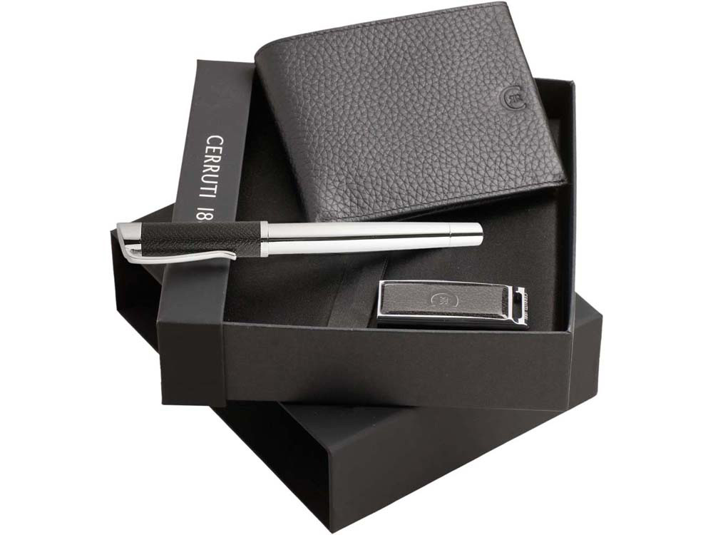 Набор Cerruti 1881: портмоне, ручка роллер, флеш-карта USB 2.0 на 2 Гб