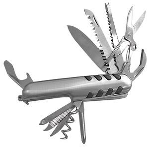 Нож многофункциональный (11 функций); 8,8х2,5х1,9 см; металл; лазерная гравировка