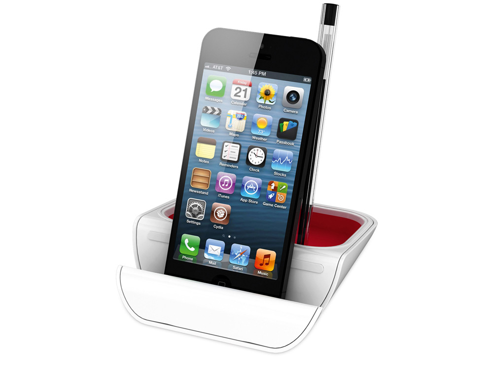 Подставка настольная "Standi" для ручек и мобильных устройств, красный