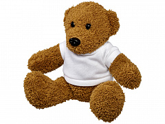 Плюшевый медведь с футболкой, коричневый/белый