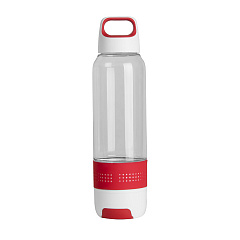 Бутылка с полотенцем &quot;TRAINER&quot;, пластик, микрофибра, 500 мл., красный