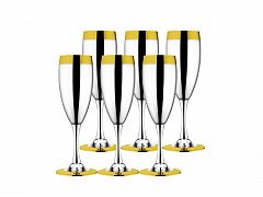 Набор бокалов для шампанского «Ла Перле» с золотым декором, 6 шт.. ZEPTER