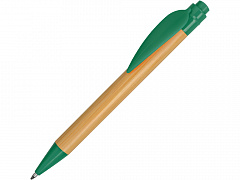 Ручка шариковая «Листок», бамбук/зеленый