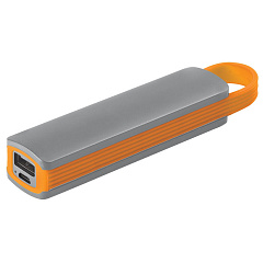 Универсальное зарядное устройство &quot;Fancy&quot; (2200mAh), серый с оранжевым, 12,9х2,7х2,2 см,пластик