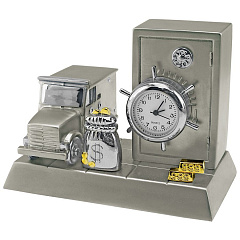 Часы &quot;Банк&quot;; 8,8х5,6х6,6 см; металл; лазерная гравировка