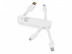 Универсальный переходник &quot;Smarty&quot; (Micro USB / Lightning / Type C), белый