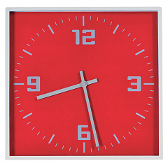 Часы настенные &quot;КВАДРАТ&quot;; красный, 30*30 см; пластик; без элементов питания