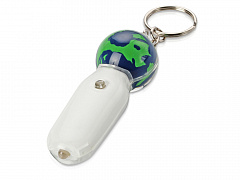 Брелок-фонарик с плавающей мини-фигурой «Земной шар», белый/синий/зеленый