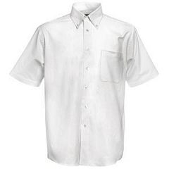 Рубашка &quot;Short Sleeve Oxford Shirt&quot;, белый_2XL, 70% х/б, 30% п/э, 130 г/м2