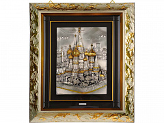 Картина на серебре «Собор Василия Блаженного»