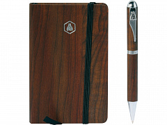 Набор подарочный &quot;Larbey&quot;: записная книжка, ручка шариковая, коричневый/серебристый